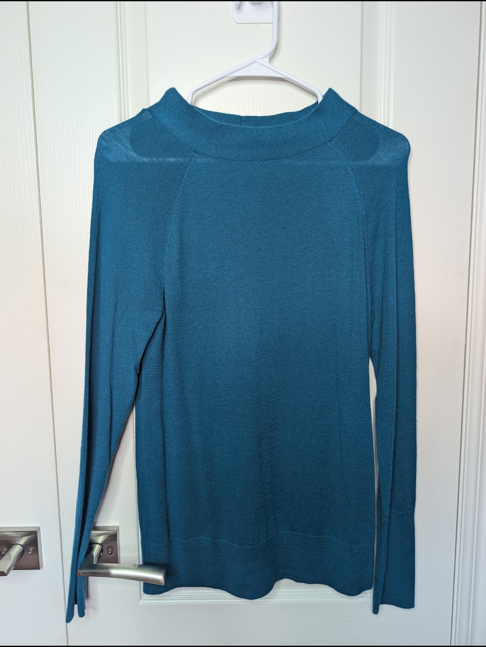 Halogen Teal Lightweight Mock Neck Sweater